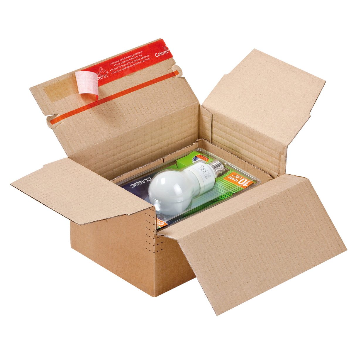 Pudełko kartonowe o zmiennej głębokości z samouszczelniającym zamknięciem do wysyłki