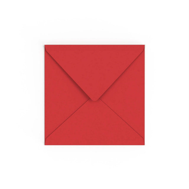 Cherry Red British Made Gummed V-Flap Envelope (155 x 155mm)