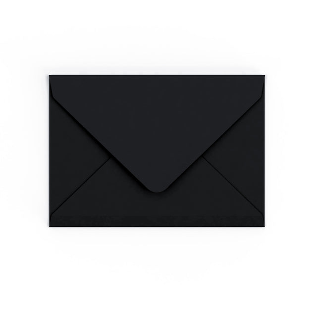 C6 Black British Made Gummed V-Flap Envelope (114 x 162mm)