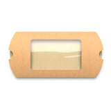 Kraftowe pudełka w kształcie poduszki z okienkiem