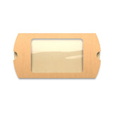 Kraftowe pudełka w kształcie poduszki z okienkiem